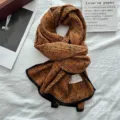 Autumn winter cotton linen floral scarf, vintage pleated women shawl versatile fashion neck wrap. - 160*40cm / Orange