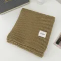 Cozy knitted winter scarf for women, solid thick warm neck warmer casual daily wear stylish - Khaki