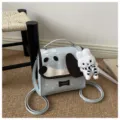 Leuke PU lederen rugzak met pluche konijn hanger voor dames met cartoon hond design. - Met Hanger / Blauw