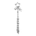 Metal mesh lipstick holder bag charm with star clasp heart and bow pendant silver accessory - Silver Style (5170HB)