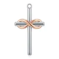 Silver rose gold cross infinity pendant necklace fashion jewelry charm accessory component - Pendant Only (Without Chain) / Two-Tone (PJ029)