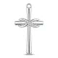 Silver infinity cross pendant with sparkling cubic zirconia, elegant jewelry accessory for necklace. - Pendant Only (Without Chain) / Bright Silver (PJ028)