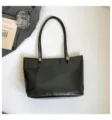 Bolso de hombro negro minimalista para mujer, gran capacidad para trabajo y uso diario. - Sin colgante / Negro
