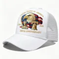 Amerikaanse adelaar honkbalpet 250ste verjaardag trucker hoed witte mesh pet usa - Eén maat / Wit