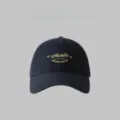 Cotton Navy Blue Baseball Hat with Gold Letter Embroidery Soft Top Casual Cap Variant - M (56-58cm) / Navy Blue