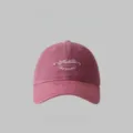 Pink cotton baseball cap with white embroidery, soft top casual hat for women and men. - M (56-58cm) / Rose Pink