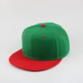 Groen-rode colorblock hip-hop honkbalpet, klassiek plat randontwerp voor volwassenen. - Hoofdomtrek 55-59cm / Platte Rand Groen & Rood
