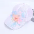 Pink lace sequin baseball cap detail, breathable mesh floral embroidery sun hat for women. - One Size / Picture 12