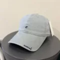 Classic grey cotton soft top baseball cap featuring unique embroidery and comfortable wear. - Adjustable 54-59cm / Light Gray