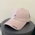 Roze geborduurde zachttop honkbalpet voor dames, casual zonbeschermingshoed met leuke letters. - Verstelbaar 54-59cm / Roze