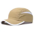 Quick-dry outdoor sports baseball cap with breathable mesh and stylish contrast brim. - Khaki