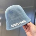 Light blue knitted bucket hat for women, casual summer sun protection fisherman cap. - M (56-58cm) / Haze Blue