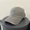 Grey minimalist embroidered dad hat, soft-top casual baseball cap for daily street style wear. - Adjustable 54-59cm / Retro Green