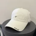 Minimalist cotton baseball cap with custom embroidery, soft top casual sun hat for daily wear. - Adjustable 54-59cm / Off White