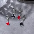 Set ciondoli in metallo semi da poker, smalto cuori picche fiori quadri charm per stivali borse. - Ciondolo Semi di Poker / Colore misto