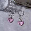 Leuke roze kristal hart strik schoen hanger voor laarzen hoofdweergave product van - Roze Hart Hanger Schoenenketting / Roze