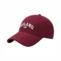 Burgundy cotton baseball cap with stylish MILANO embroidery, soft top casual hat for daily wear. - One Size / Burgundy
