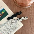 2pcs vintage geometric acetate hair clips, chic wavy side hairpins for women and girls. - Cow Pattern And Black