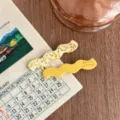 Two retro minimalist geometric acetate hair clips side bangs hairpins for women daily wear. - Yellow Spots And Yellow