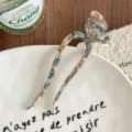 Chic acetate U-shaped hair pin with butterfly design, elegant updo styling accessory for women. - Light Blue Oil Painting