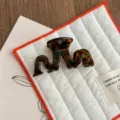 Small acetate hair claw clip with unique wavy tortoiseshell design, elegant daily hair styling accessory. - Lake Blue Brown