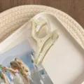 Elegant translucent tulip hair claw clip for women, french style pearl acrylic shark clip. - Premium Packaging / Mermaid White