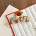 Small acetate hair claw clip with stylish marbled pattern for women daily elegant hairstyle. - Dunhuang Style
