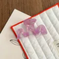 Purple acetate hair claw clip, elegant wave design, small shark hair clip for styling. - Rose Red