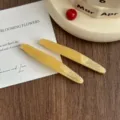 Acetate hair clip gold letter detail amber barrette side pin for women stylish daily hair styling - 2 Pieces/Pack / Yellow