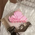 Pink floral hair claw clip aesthetic hair accessory for women sweet cute everyday styling pin - Light Pink