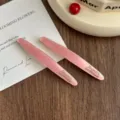 Pink acetate hair clips for women, elegant side barrettes with gold letter decor daily use. - 2 Pieces/Pack / Pink