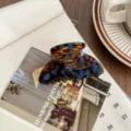 Medium acetate hair claw clip, stylish tortoiseshell design for women's daily hair styling. - Lake Blue Brown