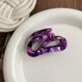 Purple abstract hair claw clip elegant medium acetate shark clip daily chic hair accessory - Purple