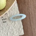 Korean style light blue oval acetate hair clip elegant fashion hairpin for women hair styling - Sky Blue