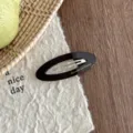 Korean style hollow oval acetate hair clip fashionable brown side hair accessory for women. - Brown Coffee