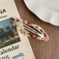 Korean retro acetate hair clip snap barrette side bangs hair accessory for women daily wear - Yellow Brown Tortoise
