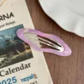 Korean vintage purple marbled hair clip detail shot, stylish side bbb clip for bangs. - Striped Purple