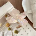 Retro acetate mermaid rhinestone butterfly hair claw clip for women's elegant hair styling. - L / Iridescent Yellow
