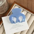 Light blue acrylic hair claw clip for women, elegant daily hair styling accessory and hair pin. - Blue