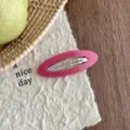 Korean style hollow oval acetate hair clip pink snap hairpin cute fashion hair accessory - Pink