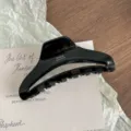 Large black acetate hair claw clip with gold handmade text for women hair accessories. - L / Black