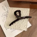 Brown acetate hair claw clip, elegant shark clip for women styling, daily hair accessories. - 11cm Cross