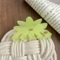 Large acetate flower hair claw clip, stylish yellow hair accessory for women and girls daily wear. - Neon Yellow