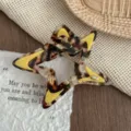Tortoiseshell star hair claw clip for women, large resin shark clip for thick hair styling. - Coffee Yellow