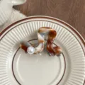 Acetate hair claw clip with pearl, wavy small hair catch for women styling daily elegant wear. - Dunhuang Style