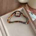 Molla per capelli nuvola irregolare in acetato, clip metallica tartaruga per acconciature. - Blu Lago Marrone