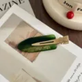 Green acetate hair clip for women stylish side bang clip fashion cute hair accessories new - Avocado Green