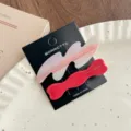 Acetate hair clips set of 2 stylish cute bangs clips hairpin hair accessories for women chic design - Pink and White