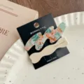 2 pcs classy acetate hair clips chic duckbill clips for women bangs and hair styling 2025 new - White Multicolor