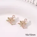 Goudkleurige legering roze emaille vlinder maan hanger voor DIY ketting sieraden maker - Dromerige Roze Maan / Goud